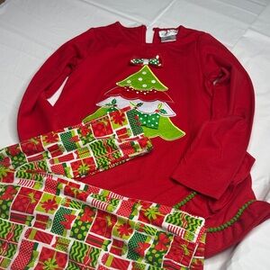 Emily Rose Red and Green Kids Christmas Set with Gift Print